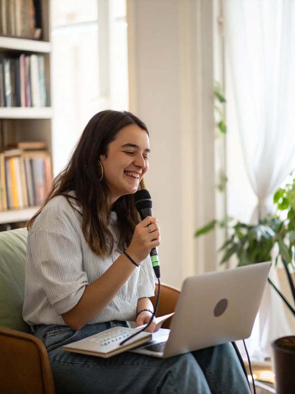 A customer testimonial video being recorded, showcasing happy clients and their success stories with TechTellers' services.